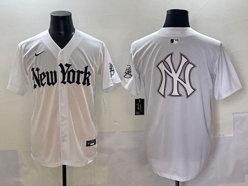 Men 2025 New York Yankees Blank White Five generations Joint Name Nike MLB Jersey style 81->new york yankees->MLB Jersey